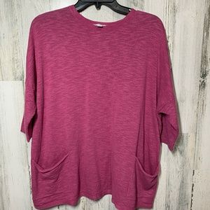 J. Jill Dark Pink Sweater Linen Cotton blend